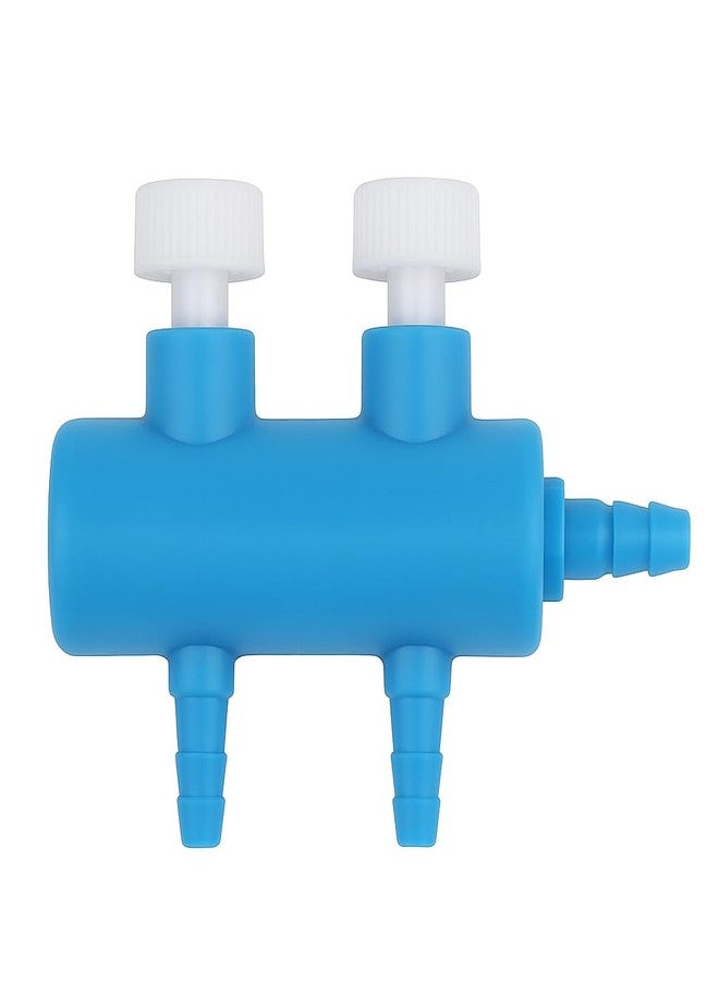 VAYINATO® 2 Way Aquarium Air Pump Plastic Splitter (Blue) Dual Outlet Air Flow Control Valve | Durable Plastic Fish Tank Air Distributor Connector - Image 1